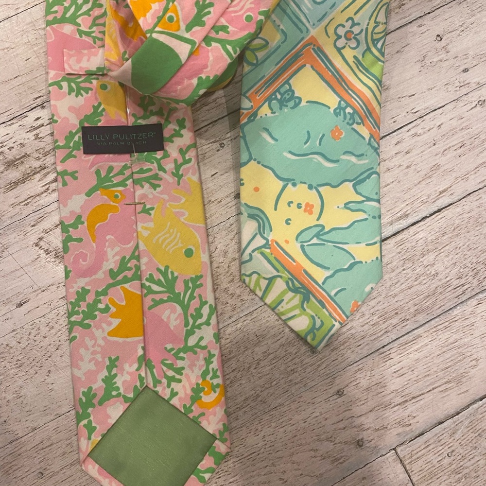Lilly Pulitzer UNISEX SPRING floral print ties handmade via palm beach ATTIRE - Picture 5 of 16